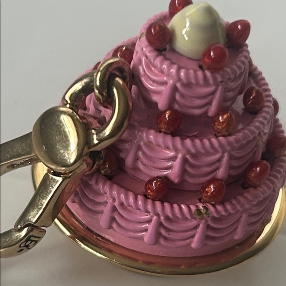 Juicy Couture Pink with  Strawberry Wedding/ Birthday Cake Charm Rare Retired - Picture 10 of 10